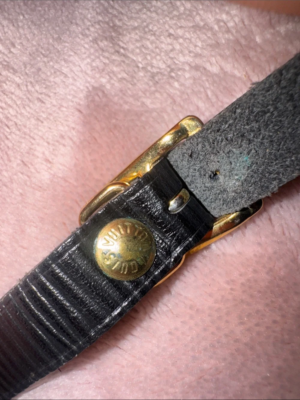 Louis Vuitton Black Epi Leather Luggage Tag pristine condition